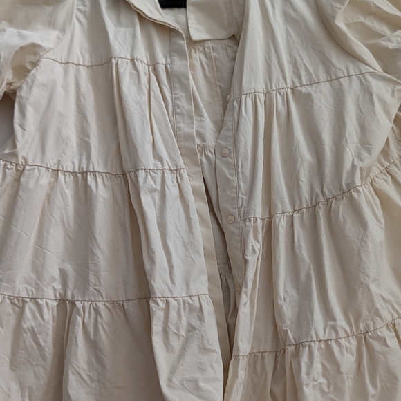 Women's Cream Ruffled Jacket - Picture 3 of 6